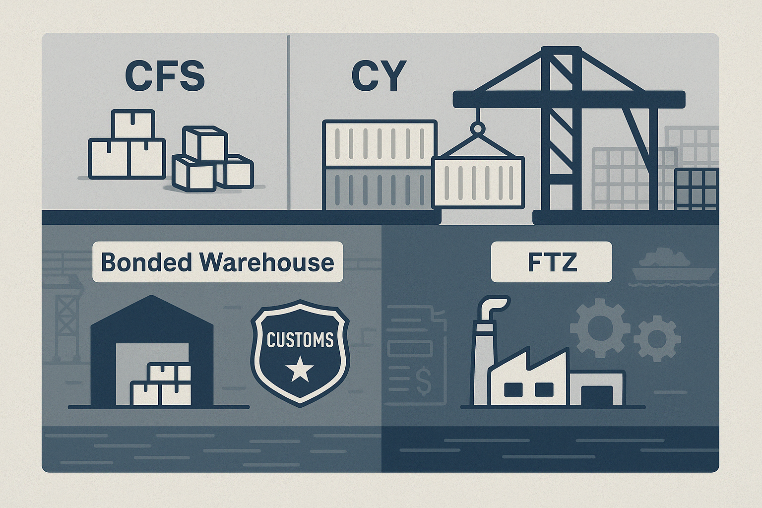 CFS vs CY vs FTZ vs Bonded: Which Port Option Is Right for Your Imports?