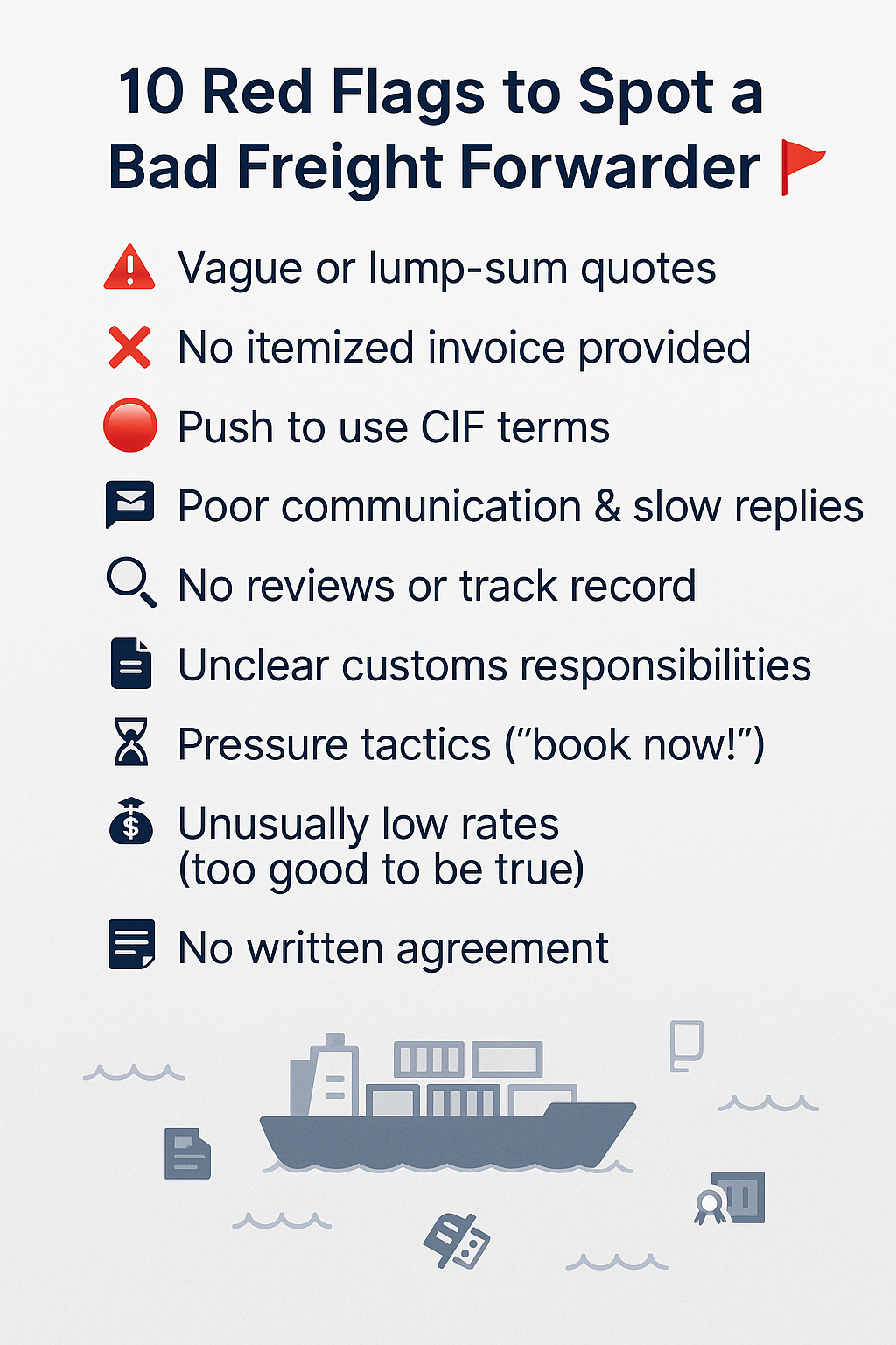 Choosing a Freight Forwarder: 10 Red Flags Small Importers Shouldn’t Ignore